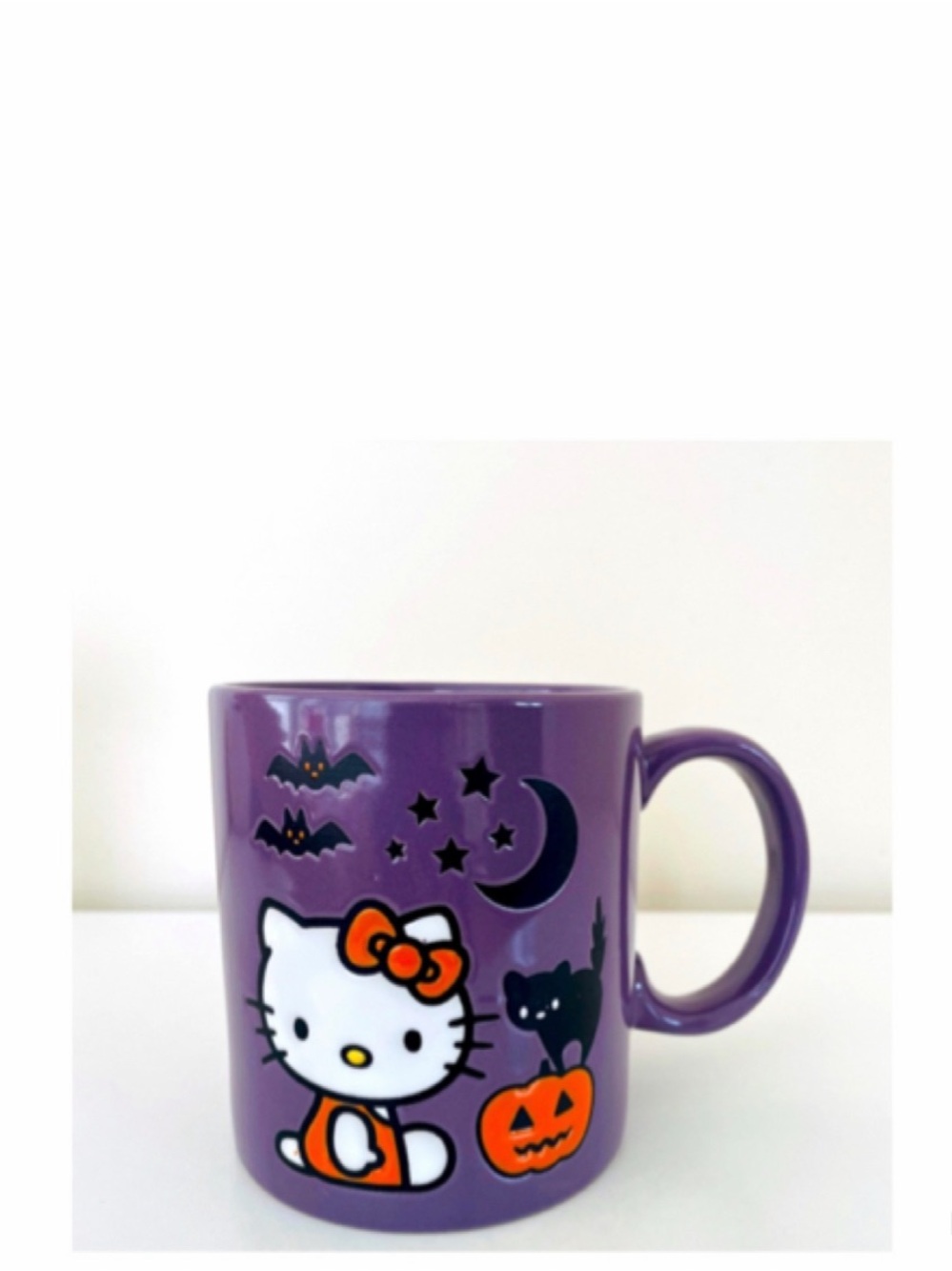 NEW Hello Kitty Sanrio Purple Black Cat Pumpkin Spooky Halloween 20 oz Mug